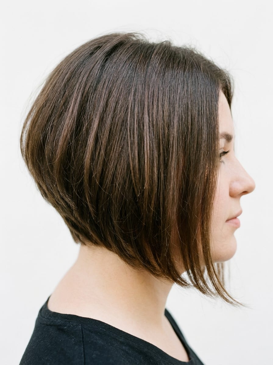Inverted Bob mit sanfter Abstufung - Bob Frisur für rundes Gesicht